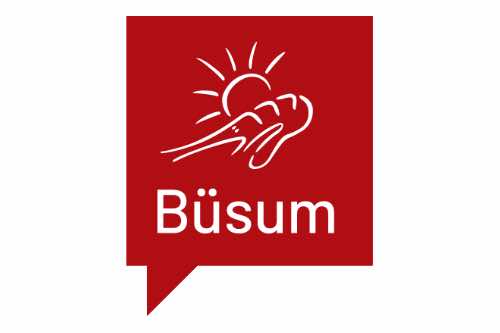 Sinn im Leben finden – Live-Workshop zur Resilienz von Anke Lüneburg 4 Logo Büsum mit rotem Sprechblase und Sonne-Hand-Symbol
