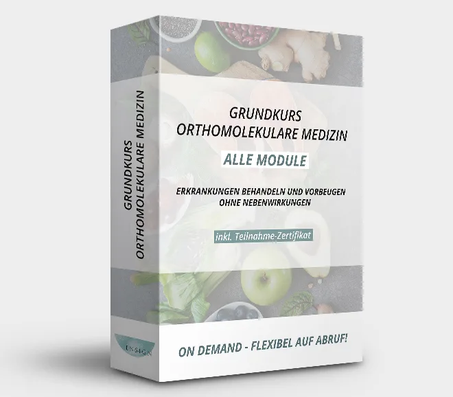 Produktbox: Grundkurs Orthomolekulare Medizin – alle Module, on demand flexibel auf Abruf, inkl. Teilnahme-Zertifikat