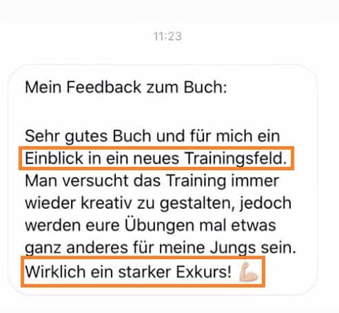 Kundenstimme zum Soccerkinetics Buch mit Bewertung als starker Exkurs