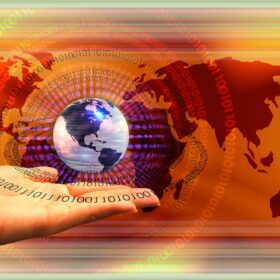 Sommer-Sonnenwende 2026 – Live-Webinar zur Energiearbeit 9 Hand hält leuchtende Erdkugel mit digitalen Mustern, Matrix Inform Level 1 Seminar