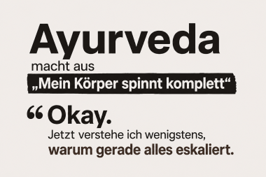 Typografisches Zitat über Ayurveda und Körpersignale