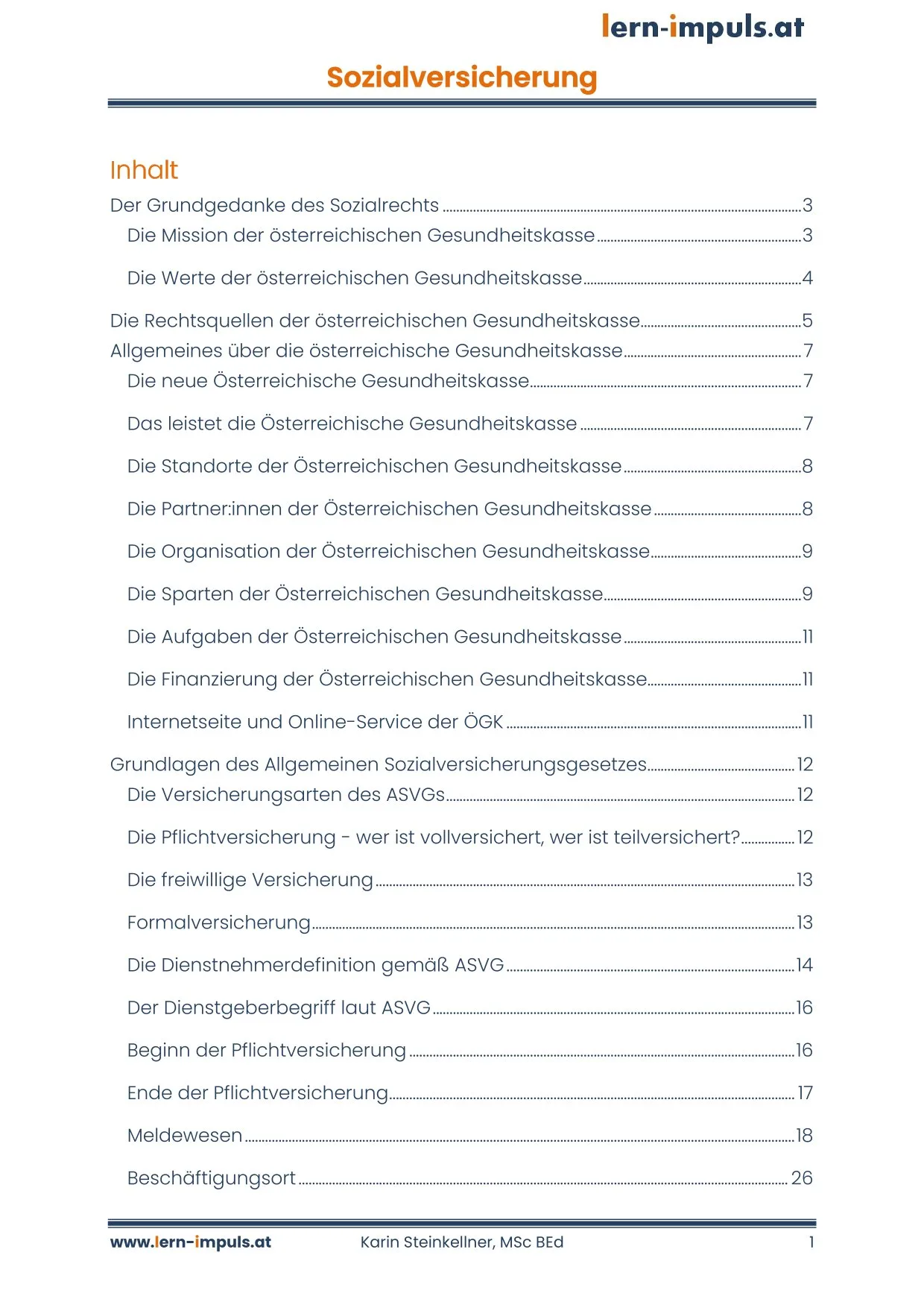 Sozialversicherung – Videokurs zur Personalverrechnung 5 IHV Sozialversicherung Seite 1