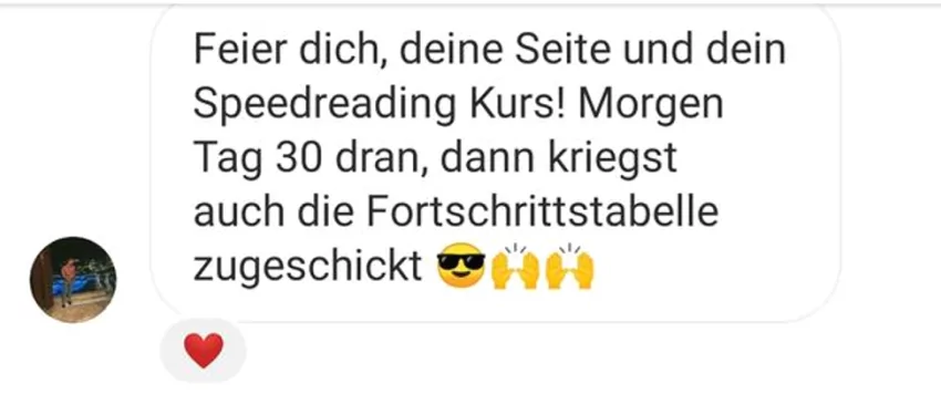 Speed Reading Akademie 3.0 Kursinhalt Erfolgsbestätigung