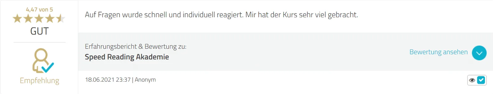 Kurs hat viel gebracht