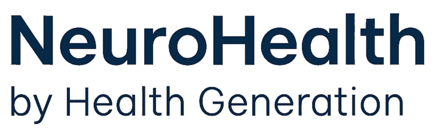 NeuroHealth by Health Generation Logo mit dunkelblauer Schrift