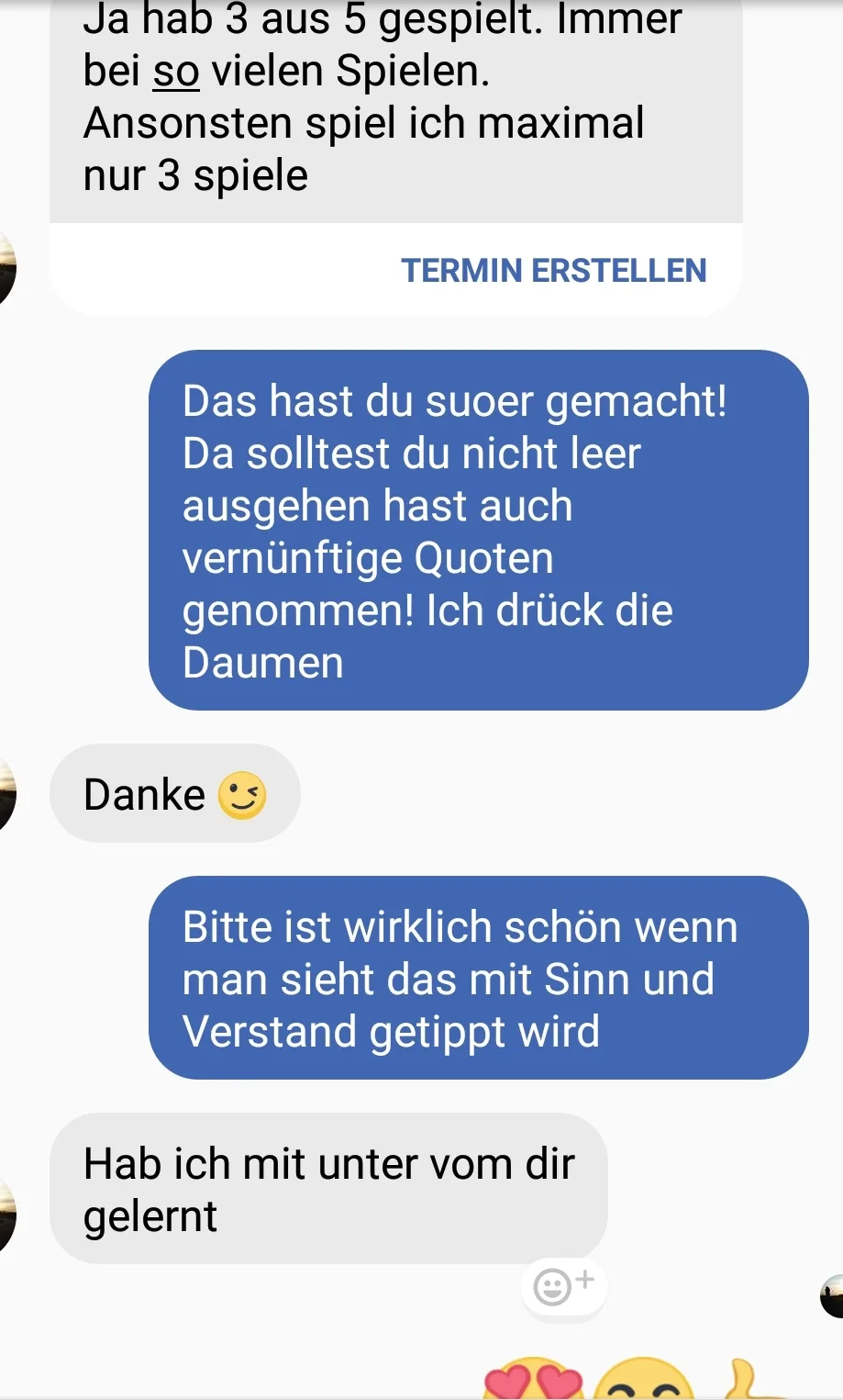 Sportwetten-mit-Kopf – Sportwetten-Mitgliedschaft 7 Facebook-Messaging-Austausch mit Kundenbestätigung von Wettquoten und Gewinnen