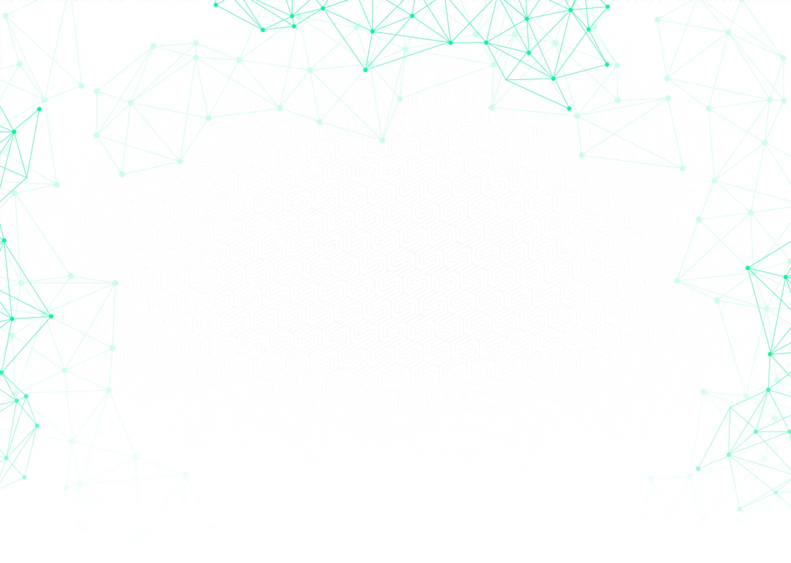 Abstraktes Netzwerk-Muster mit türkisen Verbindungspunkten und Linien auf weißem Hintergrund