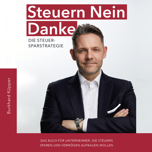 Hörbuch-Cover Steuern Nein Danke mit Porträt von Burkhard Küpper