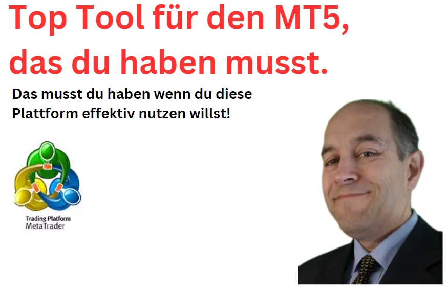 Werbebanner für MT5 Trading-Tool mit MetaTrader-Logo und Porträt eines Mannes im Business-Outfit