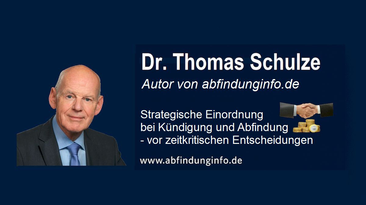 Dr. Thomas Schulze, Autor von abfindunginfo.de, Portrait mit Text zu strategischer Einordnung bei Kündigung und Abfindung