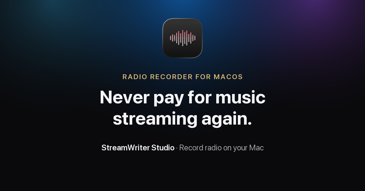 StreamWriter Studio Produktmockup for recording radio on Mac and Windows
