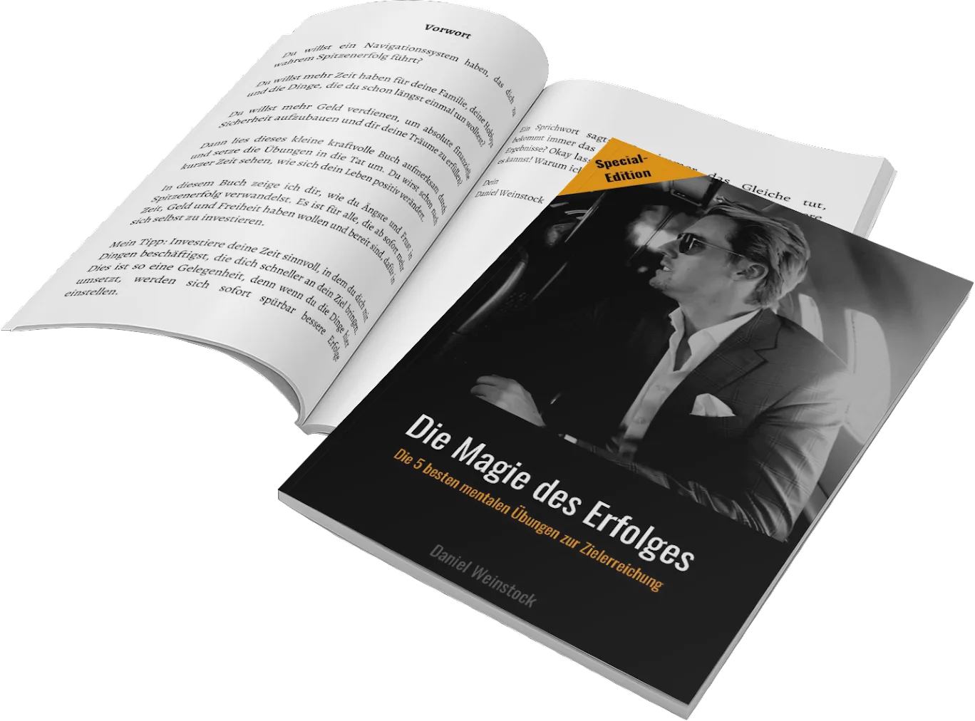 Success³ - Das Online Erfolgs-Event Kursinhalt auf aufgeschlagenen Magazinen