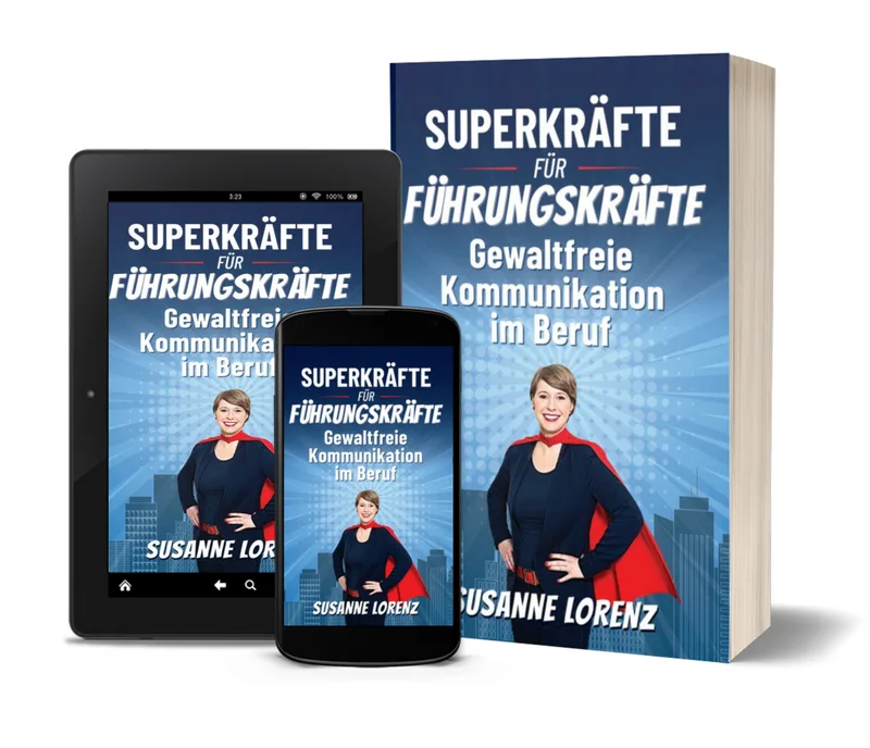 Buch Superkräfte für Führungskräfte auf Tablet, Smartphone und als Printversion