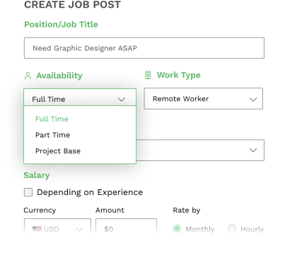 Talent – Mitgliedschaft für Remote-Recruiting von Benjamin Schneider 6 Jobmofy Create Job Post Form, Positionen und Verfügbarkeitsoptionen