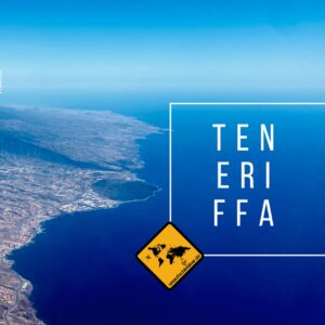 Quadratische Cover-Ansicht des Teneriffa Bildbands mit Luftaufnahme und Text TENERIFFA, Welt-Logo unten