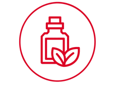 Icon rote Flasche mit grünem Blatt