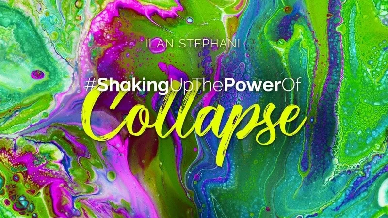 The Shaking Collection Galerie-Slide mit #ShakingUpThePowerOfCollapse Text auf grün-magentafarbenem Hintergrund