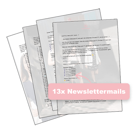 13x Newslettermails Modul mit mehreren überlagerten Email-Vorschauseiten