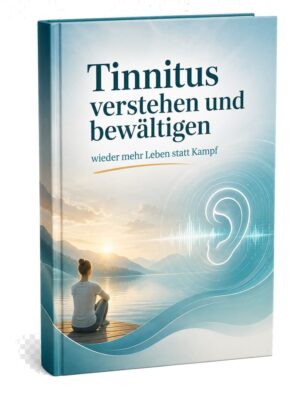 Tinnitus verstehen und bewältigen E-Book Cover mit meditierender Person am See