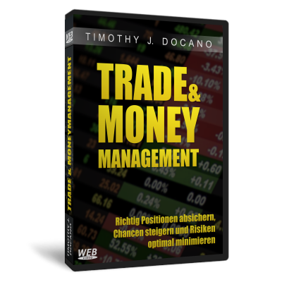 DVD-Cover Trade & Money Management von Timothy J. Docano mit gelber Schrift und Finanzmarkt-Hintergrund