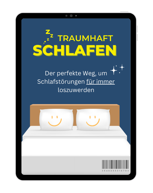 Traumhaft Schlafen – E-Book für besseren Schlaf von Sandra Schönemann 3 Traumhaft Schlafen eBook Cover auf iPad, Schlafstörungen Ratgeber