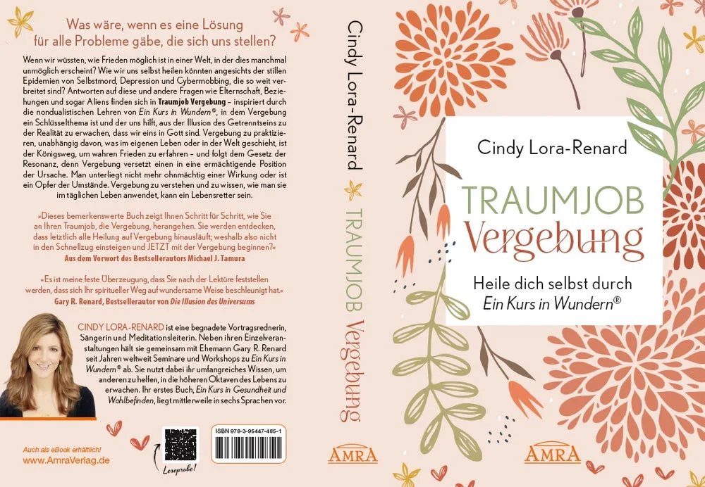 Buchcover Traumjob Vergebung Vorder- und Rückseite mit Autorenbiografie, Zitaten und Buchbeschreibung