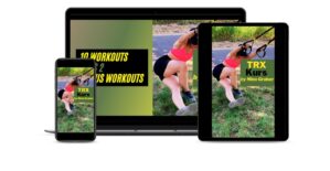 TRX Kurs Produktmockup mit 10 Workouts und 2 Bonus Workouts