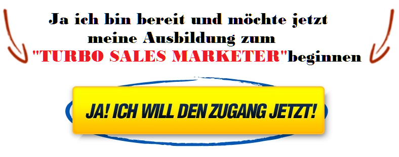 Anmeldebutton mit gelbem Schriftzug zur Anmeldung für Turbo Sales Marketer Ausbildung