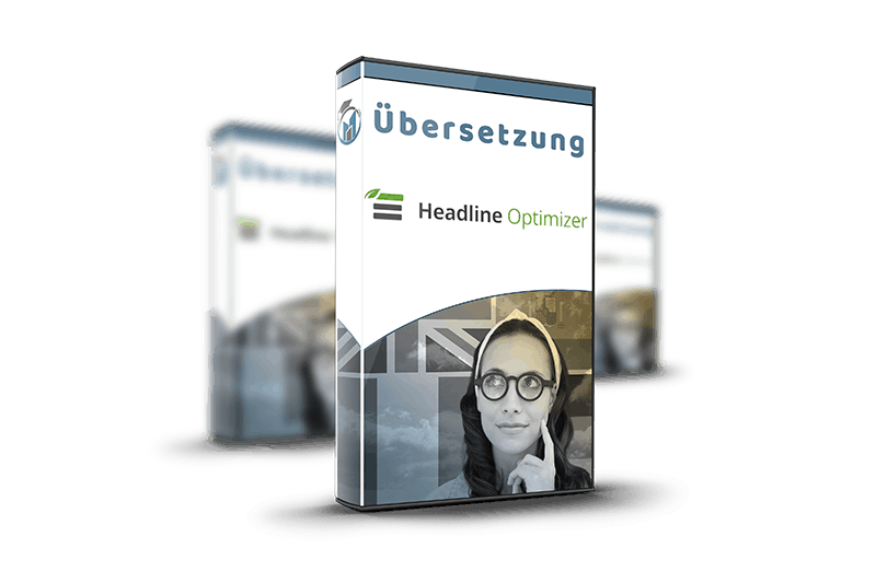 Thrive Headline Optimizer Übersetzung – Software-Box mit Headline-Optimizer-Logo