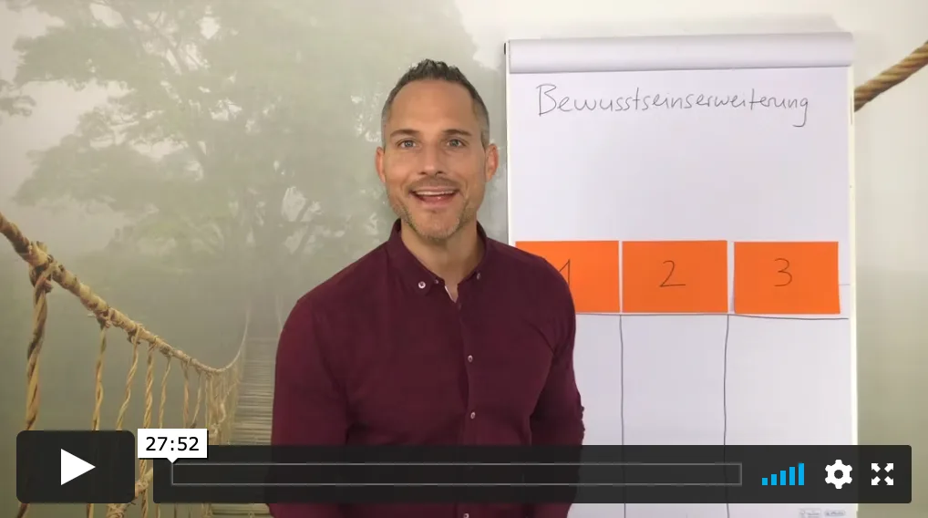 Videokurs-Inhaltsübersicht mit Modulen und Lektionen zum Kurs Überwinde deine Grenzen