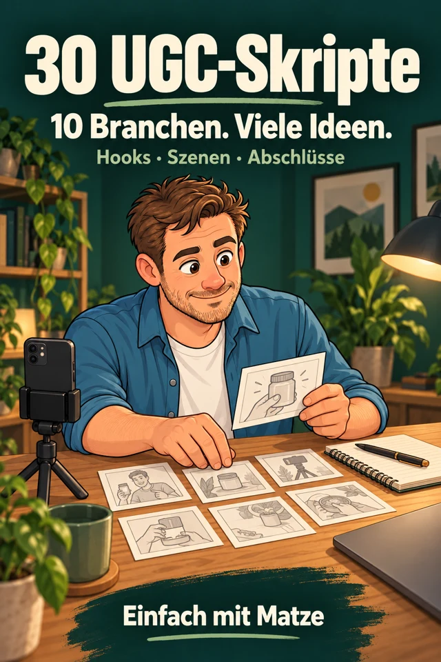 Cover der UGC Skriptbibliothek mit 30 Scripts für 10 Branchen