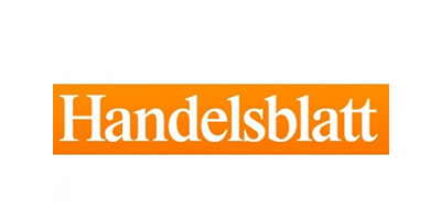 Handelsblatt Publikations-Logo auf orangem Hintergrund