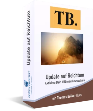 Produktbox Update auf Reichtum mit TB-Logo und Bergmotiv