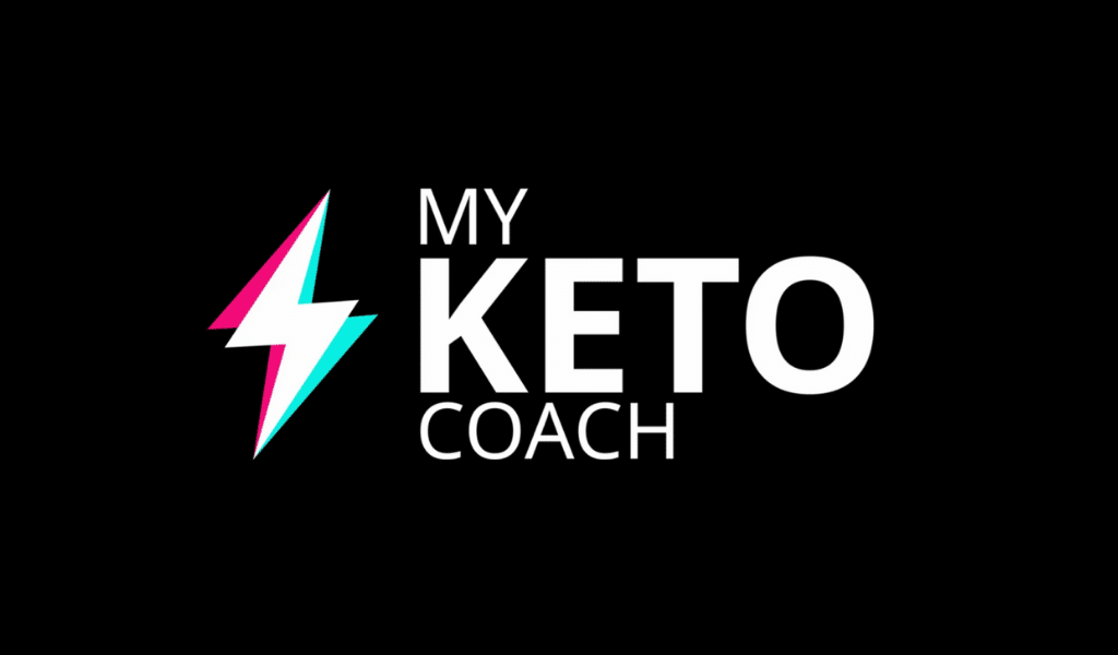 My Keto Coach Logo - Blitzförmiges Symbol mit pink und cyan Elementen
