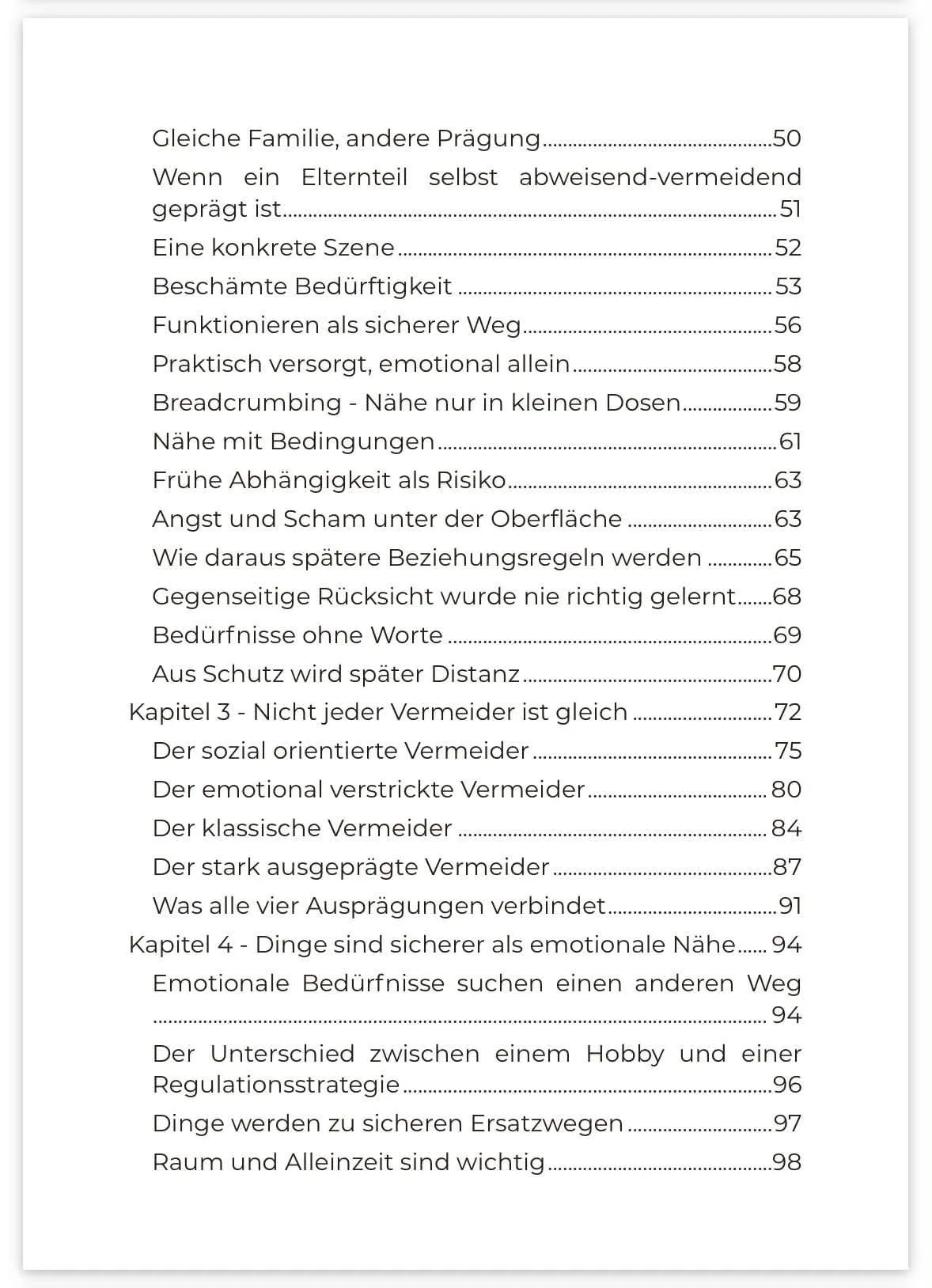 Inhaltsverzeichnis Band 1 Fortsetzung mit Kapiteln zu Vermeidungsstrategien und Deaktivierungstechniken