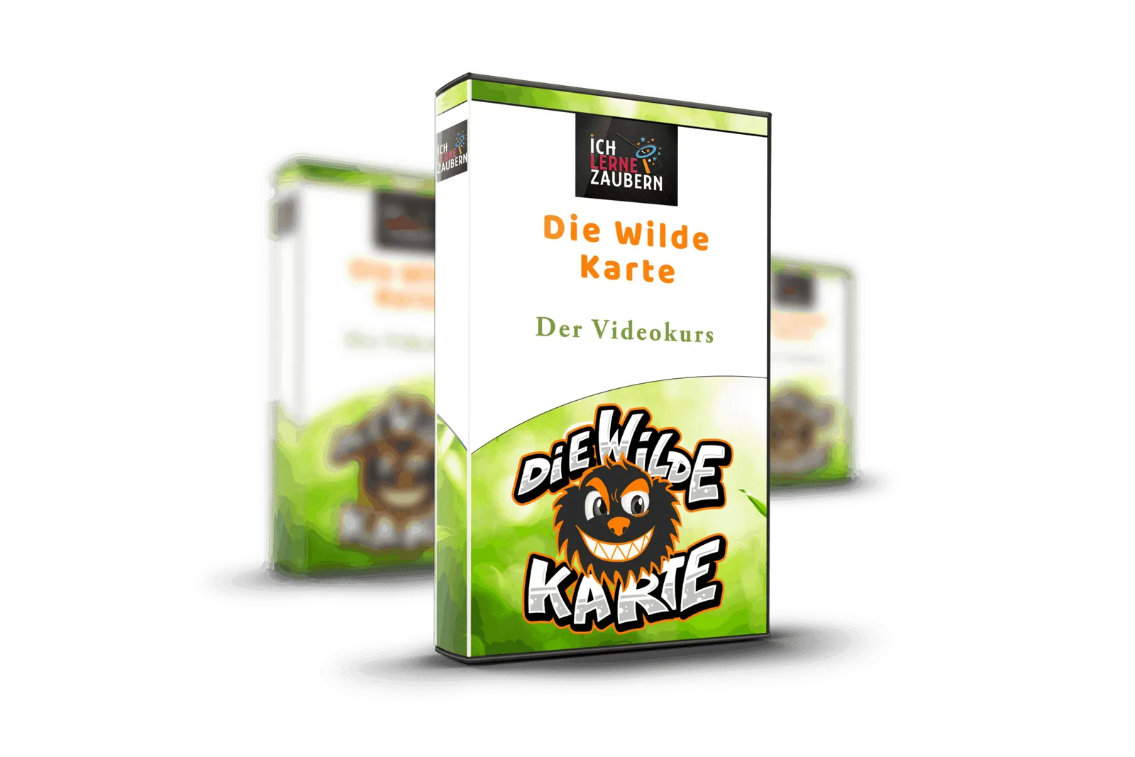 Die wilde Karte Videokurs 3D-Box mit Cartoon-Monster Logo