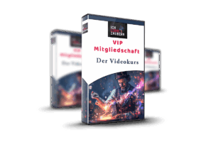VIP-Mitgliedschaft Videokurs 3D-Produktbox mit Magier und magischen Effekten