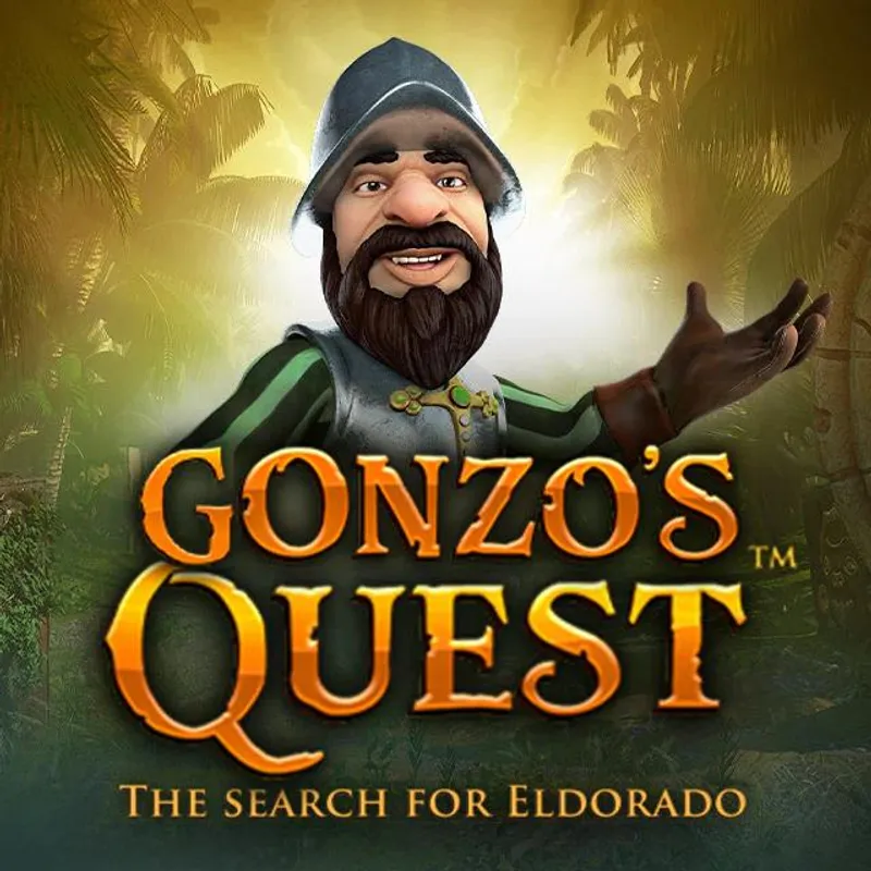 Virtuelle Jobs Akademie – Coaching zur Online-Assistenz 9 Gonzo's Quest Spiellogo mit Charakter und Palmen-Hintergrund