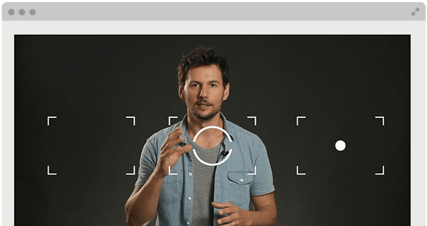 Visual Storytelling – Videokurs fürs Filmen von Christian Anderl 5 Grafik-Lernmodul mit Referenz-Grid und männlichem Trainer, der Kamera-Komposition erklärt