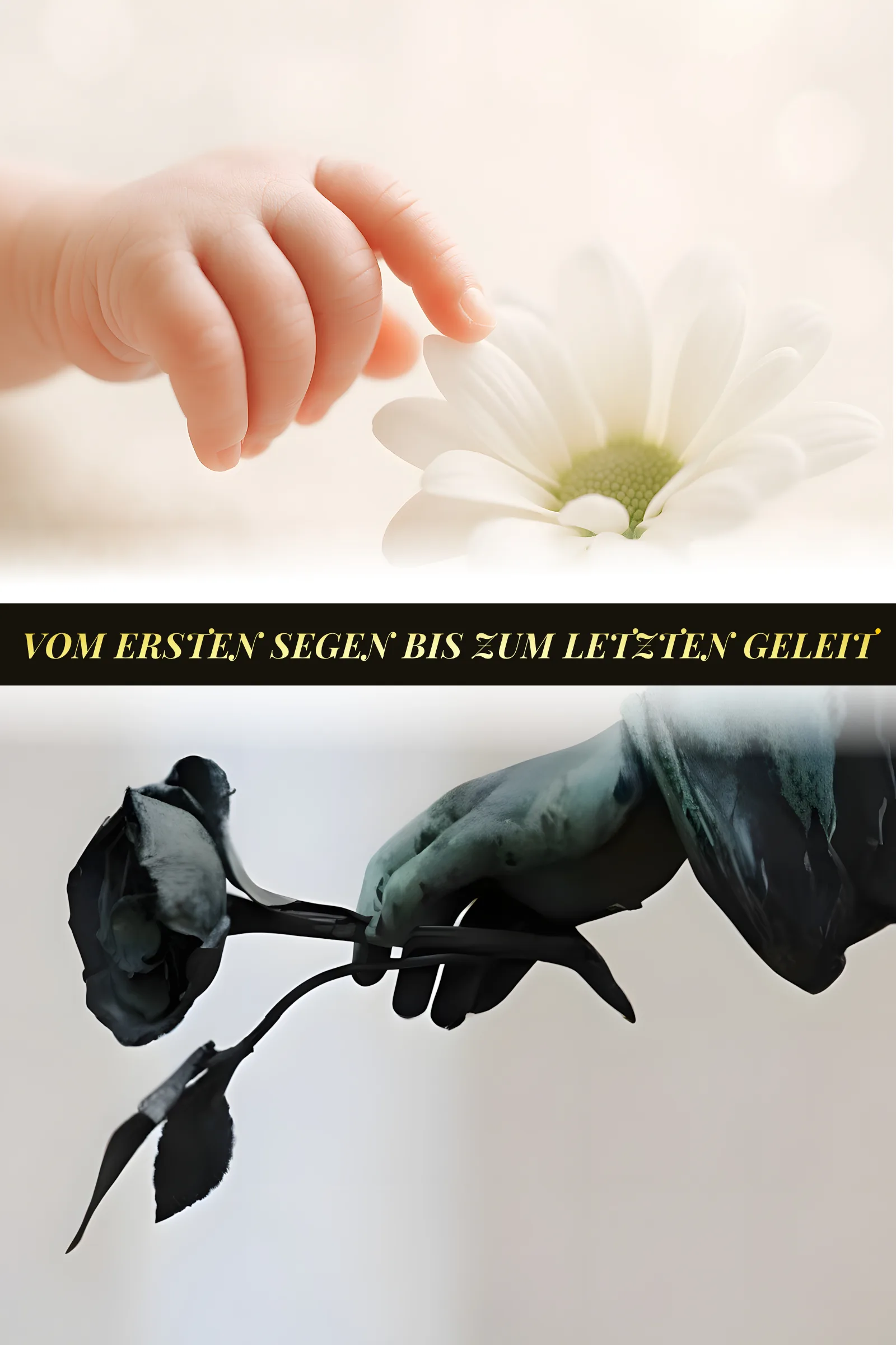 Vom ersten Segen bis zum letzten Geleit – Tauf- und Trauerreden 1 Buchcover Vom ersten Segen bis zum letzten Geleit Designvorlage mit eleganter Typografie