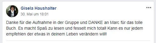 Kundenstimme von Gisela Haushalter zum Buch Von 0 zur ersten Million