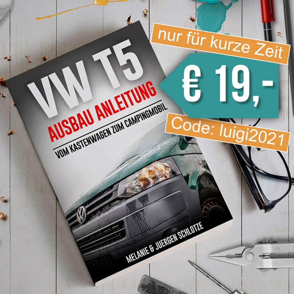 E-Book VW T5 Bus Ausbauguide mit Preis 19 Euro und Rabattcode