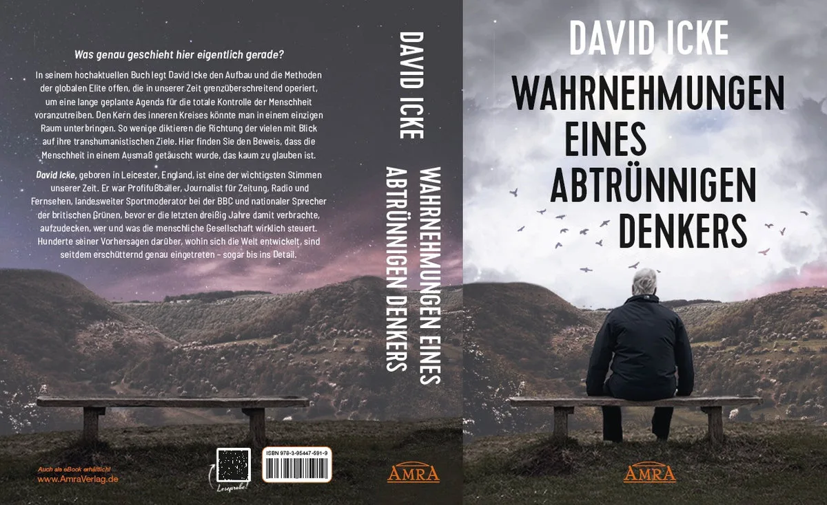Buchcover Vorder- und Rückseite Wahrnehmungen eines abtrünnigen Denkers mit Informationen zu David Icke