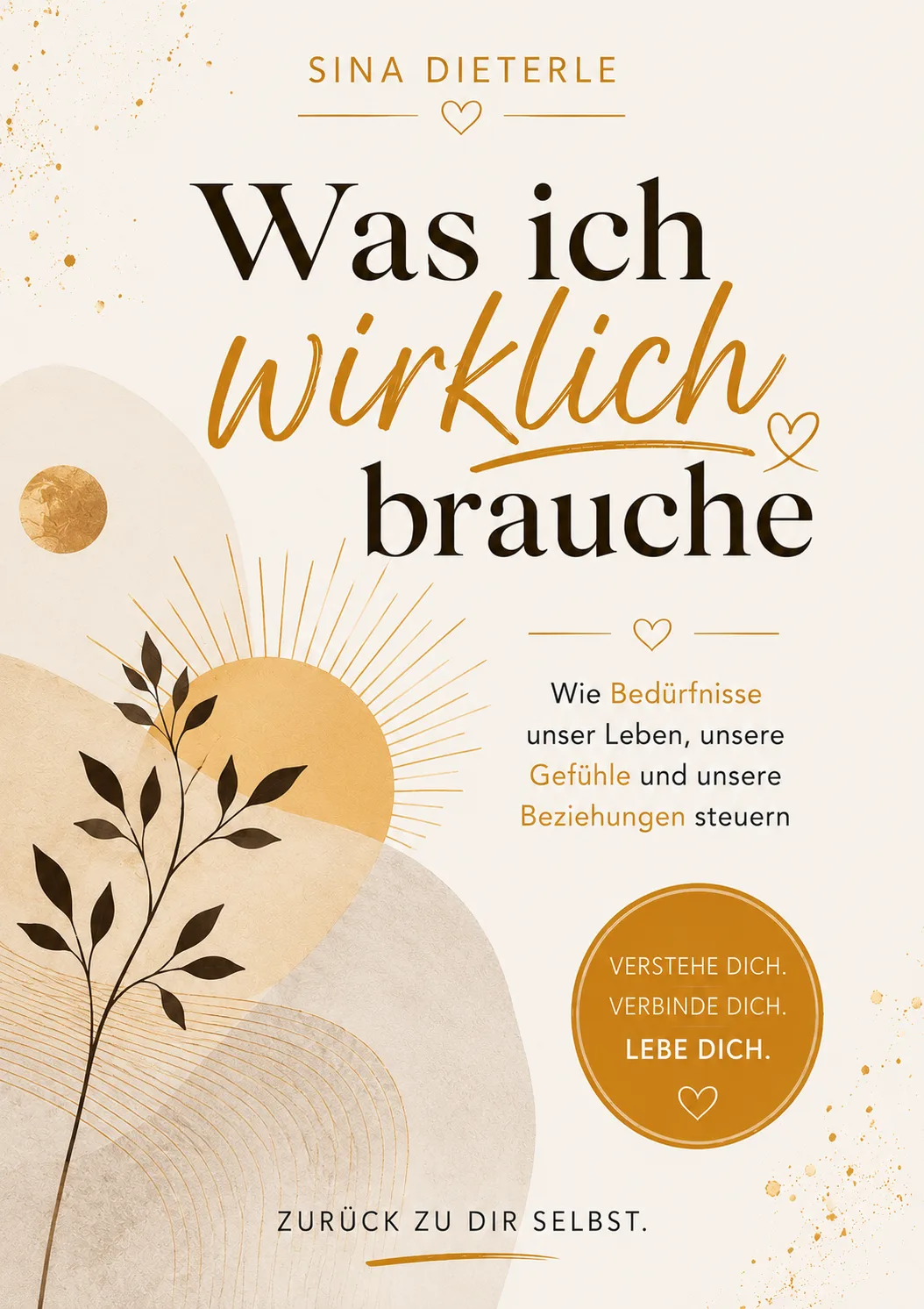 E-Book-Cover Was ich wirklich brauche von Sina Dieterle mit Blumenmotiven