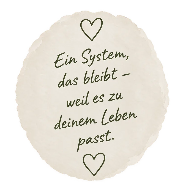 Wäscheklar – E-Book zur Wäscheorganisation 5 Text Ein System das bleibt weil es zu deinem Leben passt mit zwei Herzen