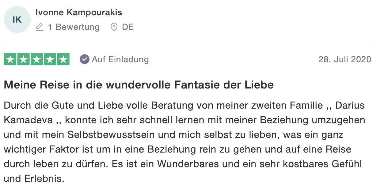 Google-Bewertung von Ivonne Kampourakis mit 5 Sternen über Beziehungs-Coaching