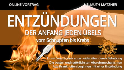 Flammen und medizinische Symbolik mit Titel Entzündungen - Der Anfang jeden Übels