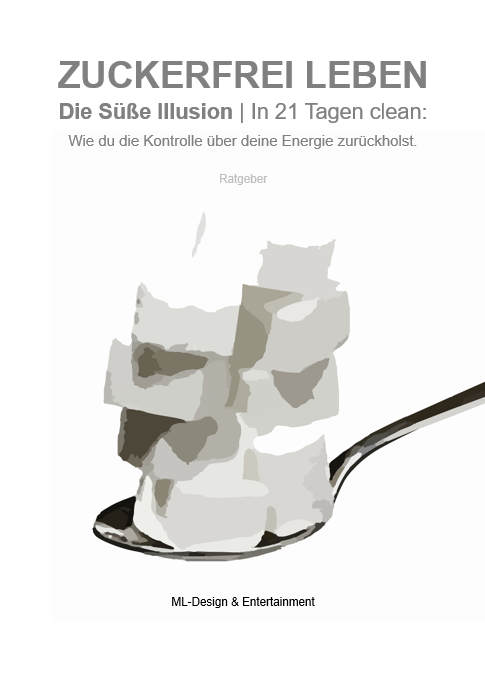 Buch-Cover Zuckerfrei Leben – Die Süße Illusion mit Zucker auf Löffel