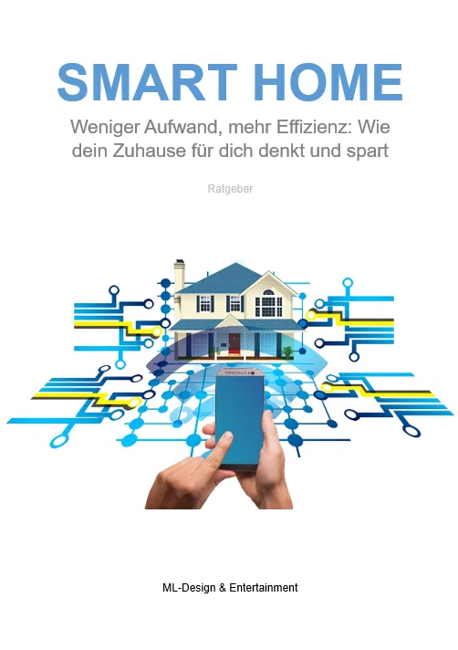 Buch-Cover 'Smart Home' mit Illustration eines Hauses und Smartphone mit Schaltkreisen