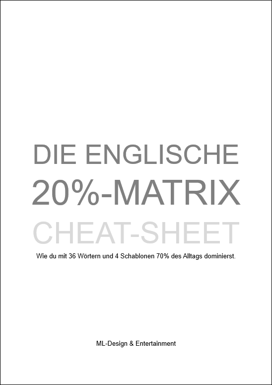 English Cheat Sheet Cover mit 20% Matrix Titel